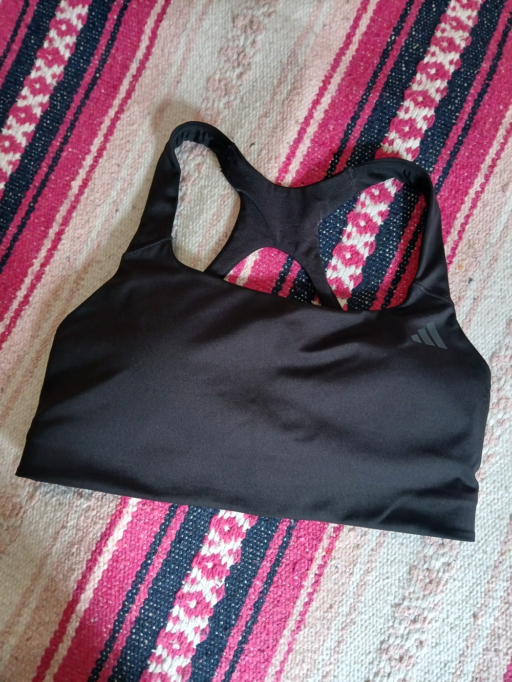 Adidas Black Optime Workout Athletic Medium Support Bra